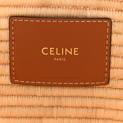 Celine Braided Raffia Calfskin Triomphe Small Panier Tan 7 of 12