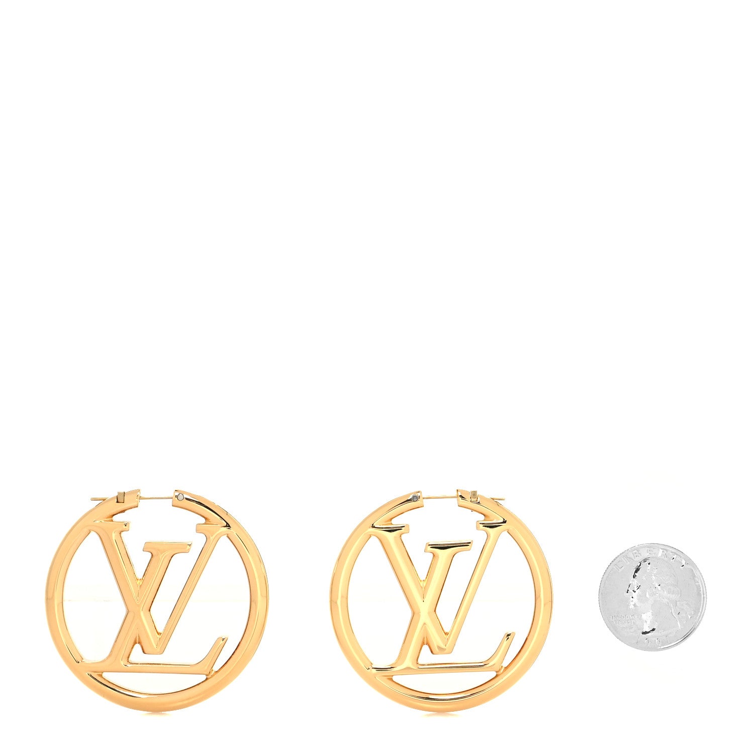 Louis Vuitton Metal Louise Hoop Earrings Gold 2 of 4