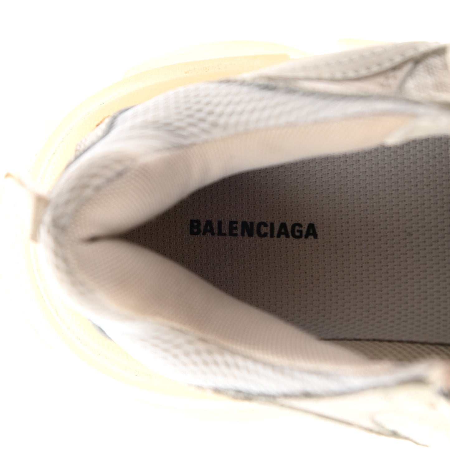 Fabric Mesh Clear Sole Womens Triple S Sneakers 37 White