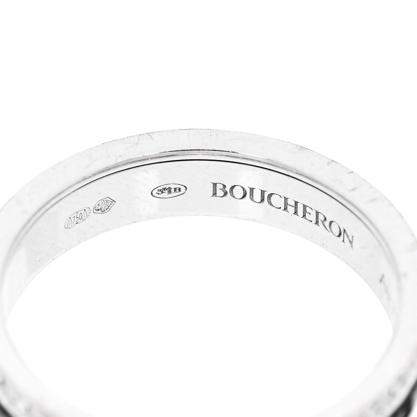 18K White Gold PVD Diamond Quatre Black Edition Wedding Band Ring 48 4.5