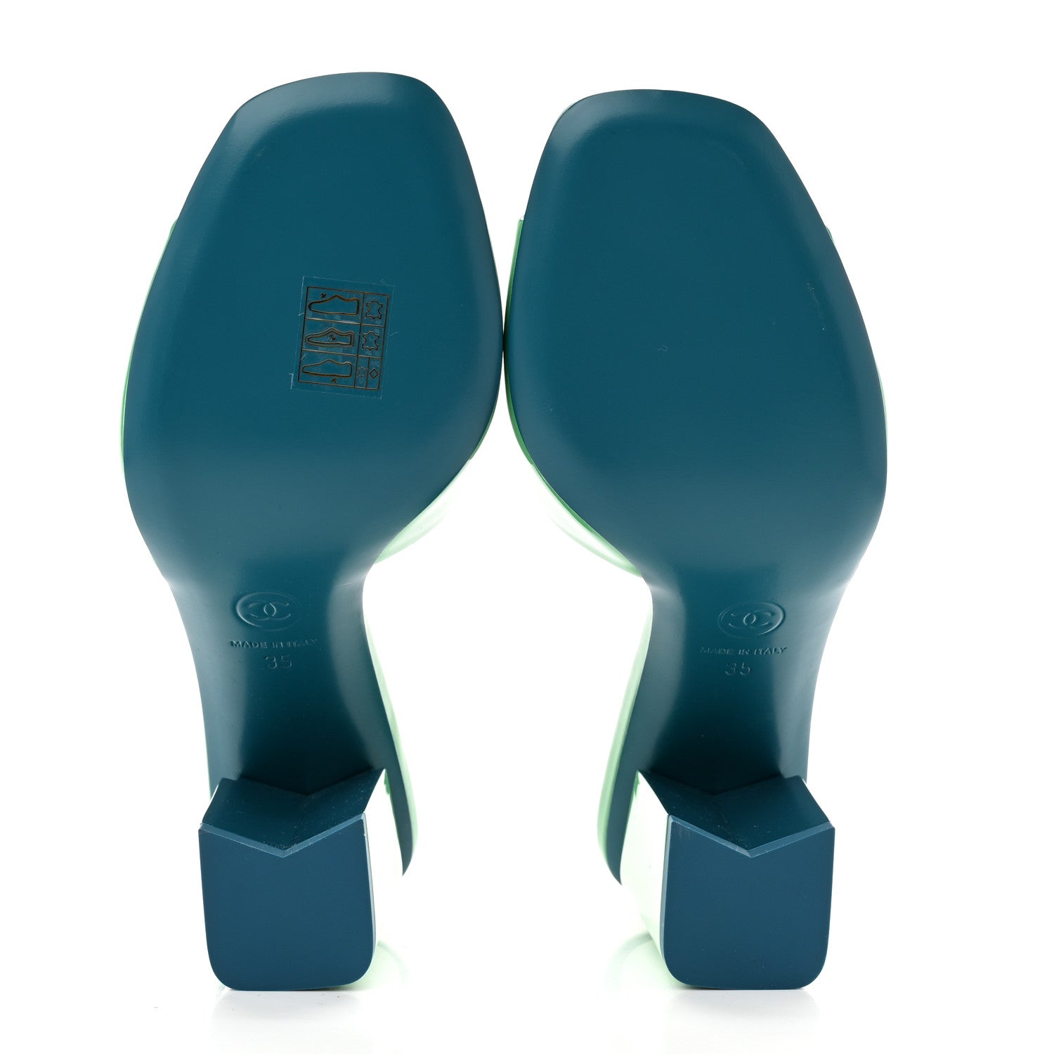 Chanel Patent CC Mules 35 Green Turquoise 5 of 8