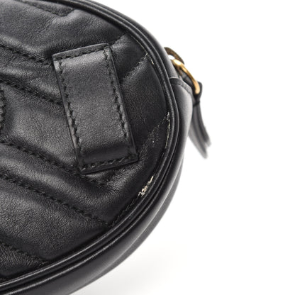 Gucci Calfskin Matelasse GG Marmont Belt Bag 85 34 Black 8 of 15