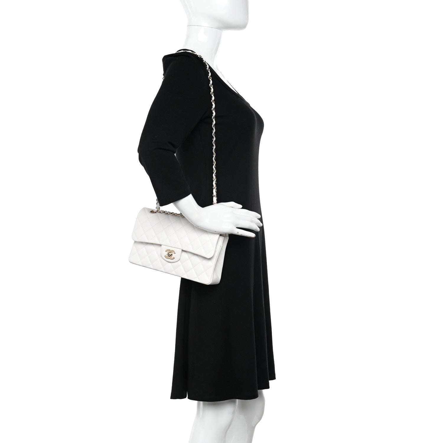 Chanel Caviar Quilted Small Double Flap White 2 of 11