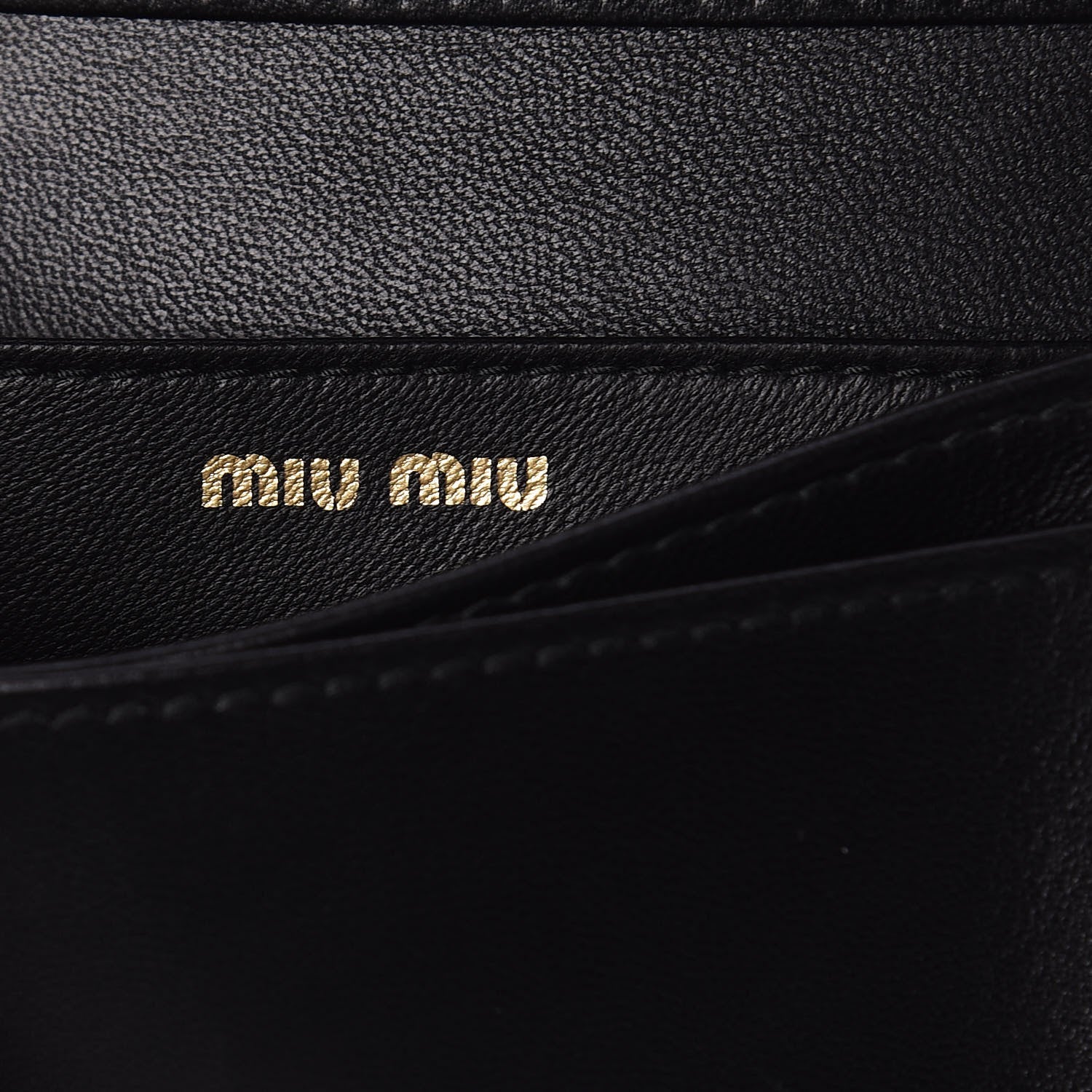Miu Miu Nappa Matelasse Flap Wallet Black 6 of 7