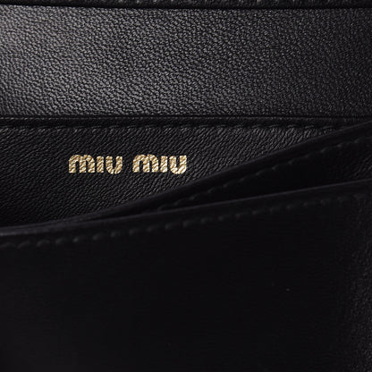 Miu Miu Nappa Matelasse Flap Wallet Black 6 of 7