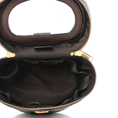 Gucci GG Supreme Monogram Textured Calfskin Web Ophidia Vanity Cosmetic Case Beige Ebony New Acero 4 of 4
