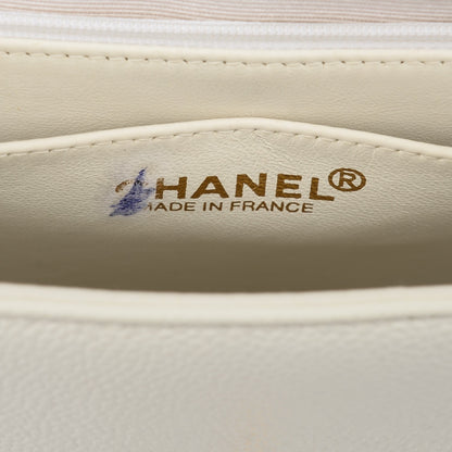 Chanel Caviar Jumbo Kelly Flap Bag White 7 of 8