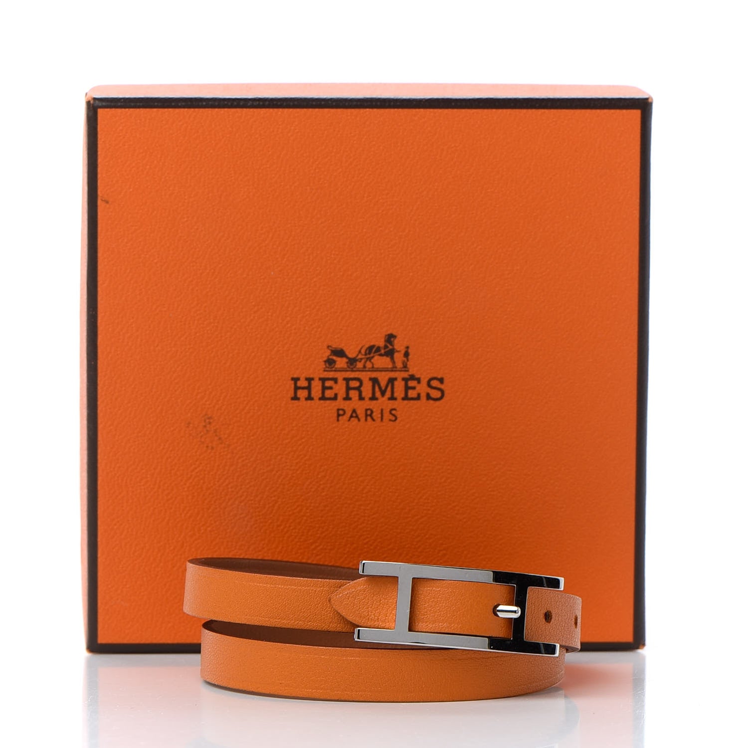 Hermes Swift Behapi Double Tour Bracelet Orange 5 of 5