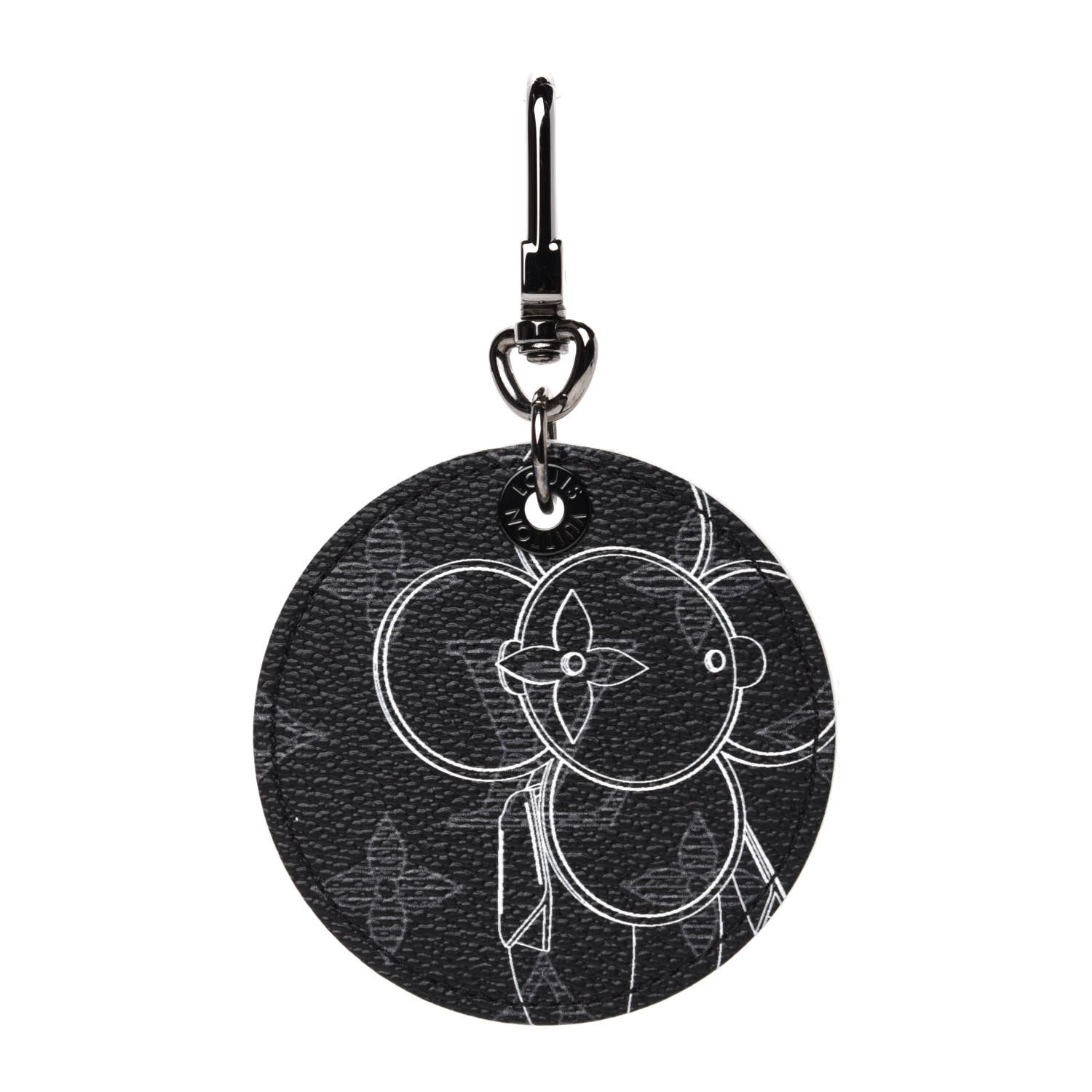 Louis Vuitton Monogram Eclipse Illustre Vivienne Bag Charm Key Holder Black 1 of 4