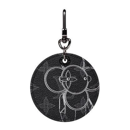 Louis Vuitton Monogram Eclipse Illustre Vivienne Bag Charm Key Holder Black 1 of 4