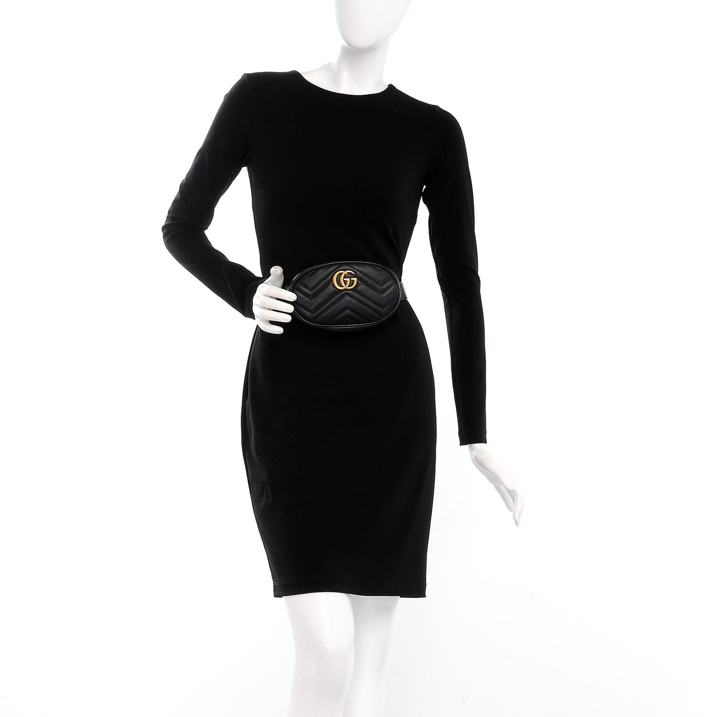 Calfskin Matelasse GG Marmont Belt Bag 95 38 Black
