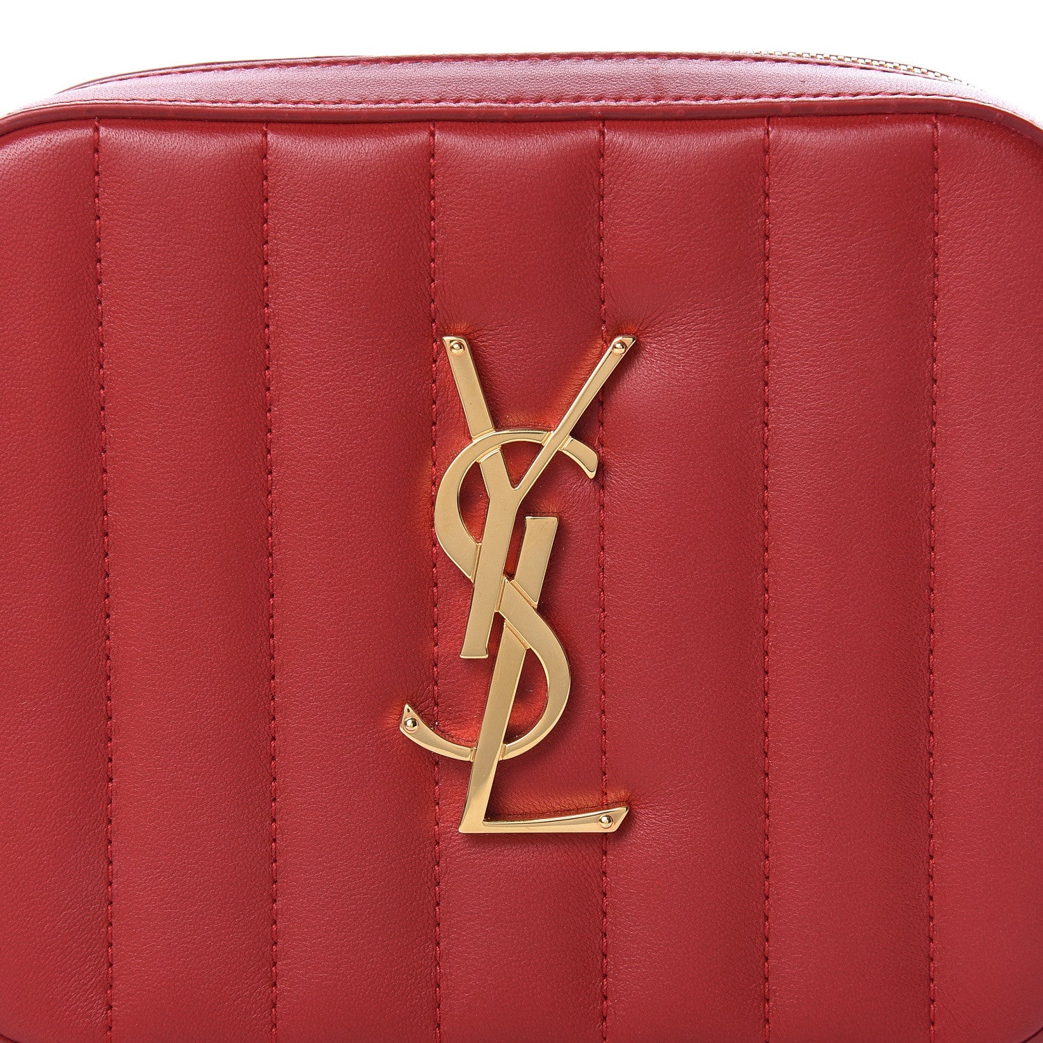 Saint Laurent Lambskin Matelasse Vicky Monogram Belt Bag Eros Red 10 of 11