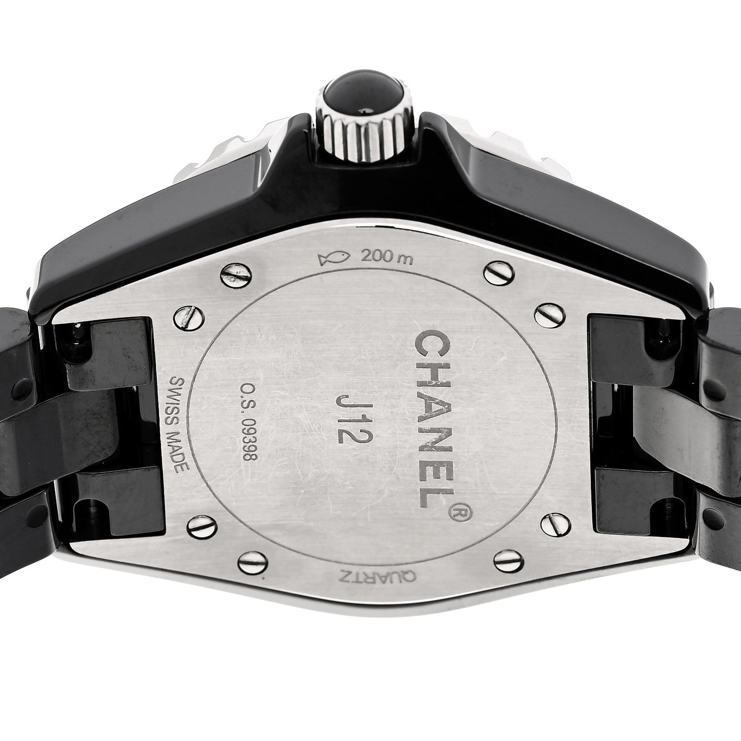 Stainless Steel Ceramic 33mm J12 Quartz Watch Black