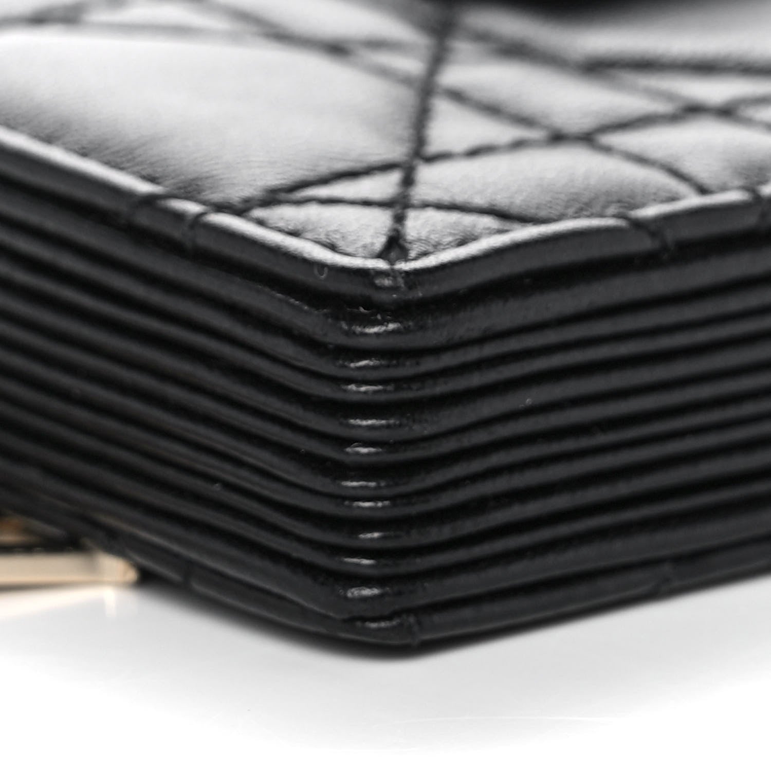 Christian Dior Lambskin Cannage Lady Dior 5-Gusset Card Holder Black 7 of 10