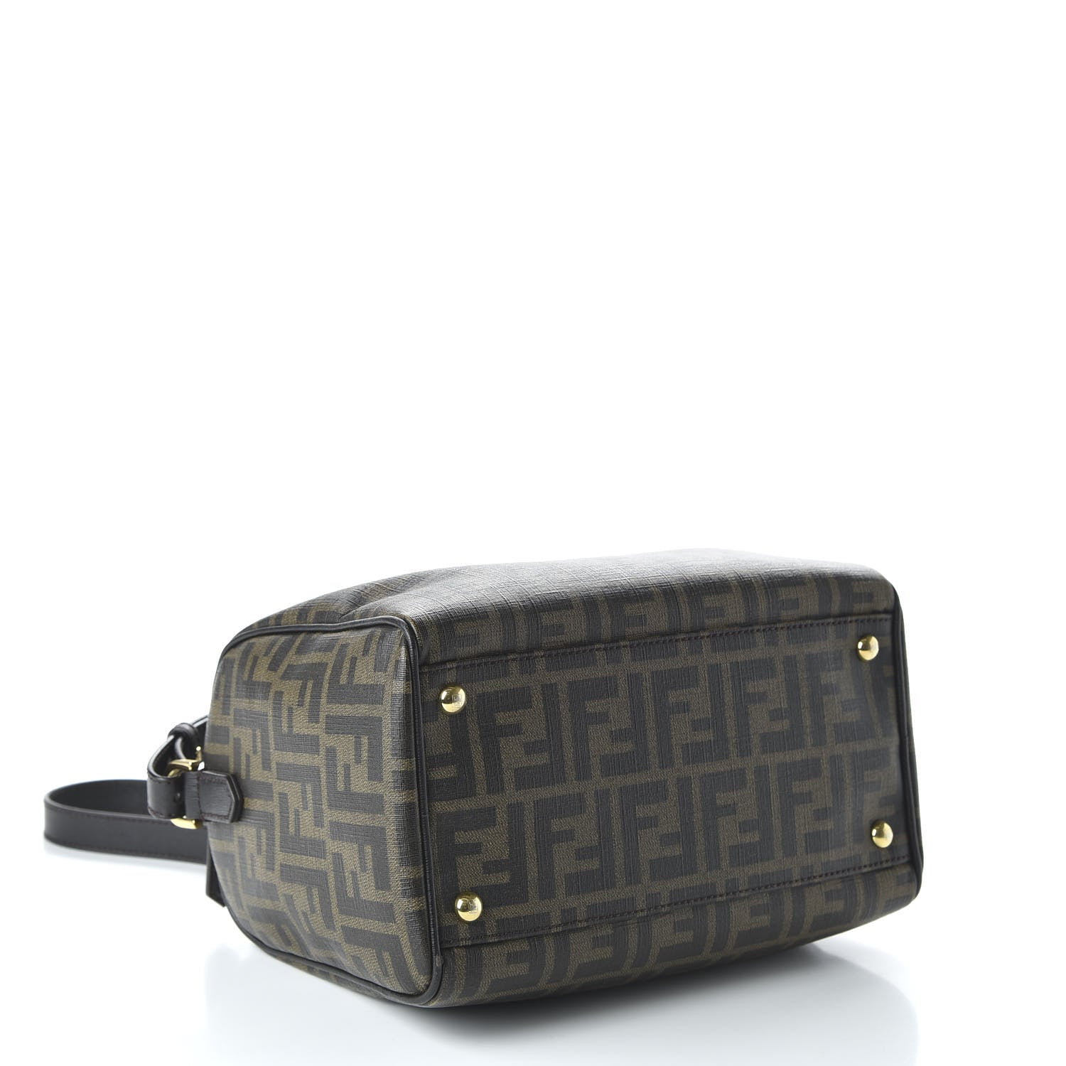 Fendi Zucca Spalmati Vitello Elite Medium Convertible Boston Satchel Tobacco Ebano 4 of 12