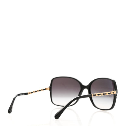 Chanel Lambskin Square Chain Sunglasses 5210-Q Black 4 of 7