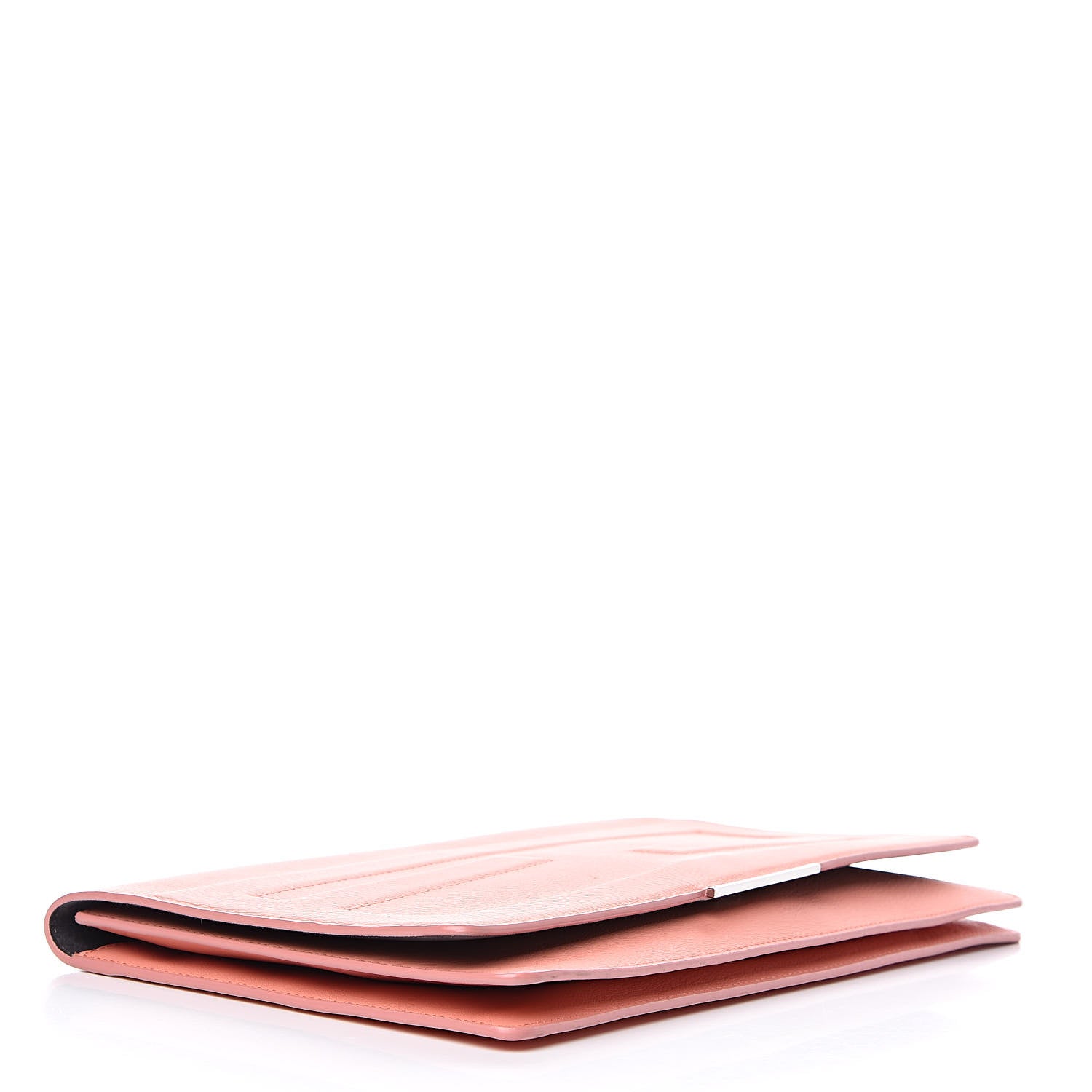 Fendi Vitello Flamingo Tube Macro Clutch Pesca 4 of 14
