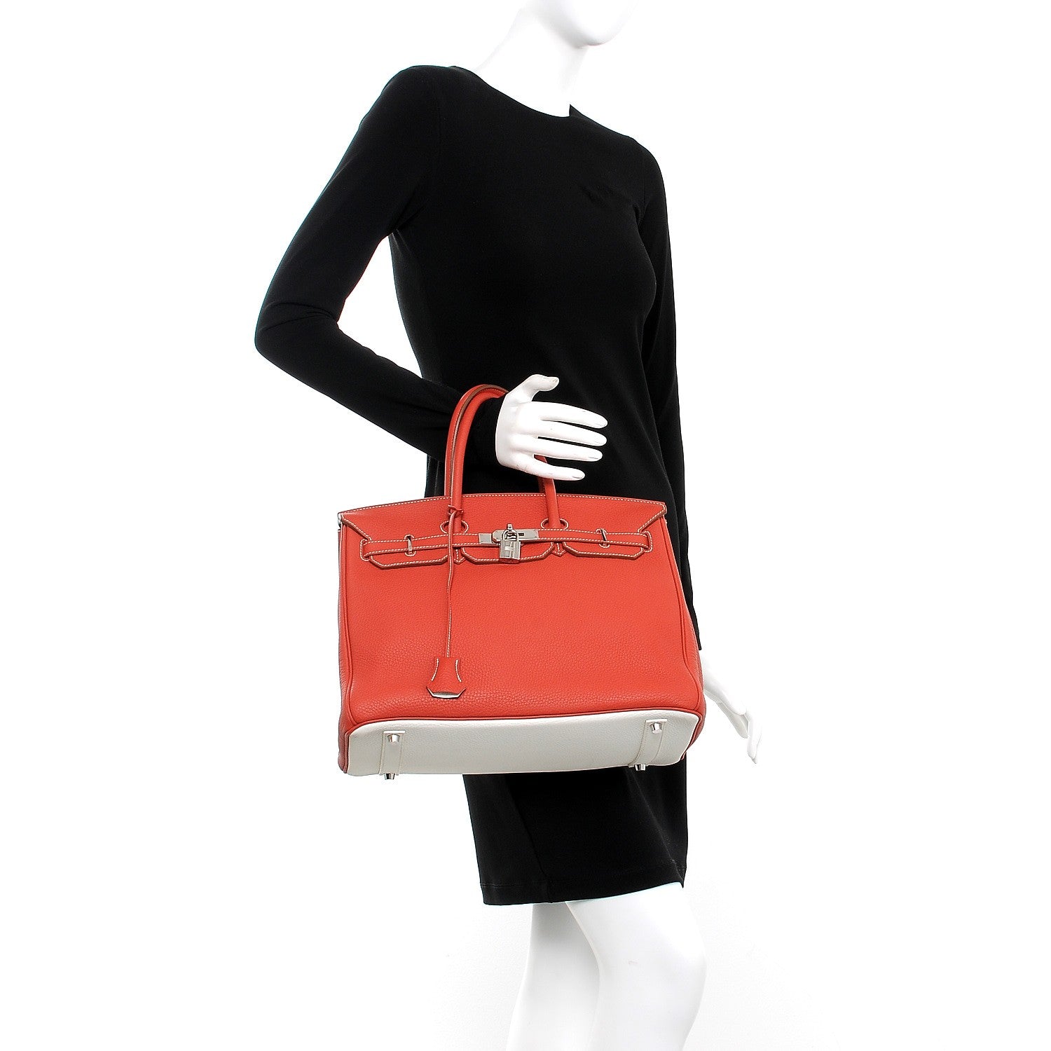 Hermes Togo Horseshoe Birkin 35 Sanguine White 2 of 42