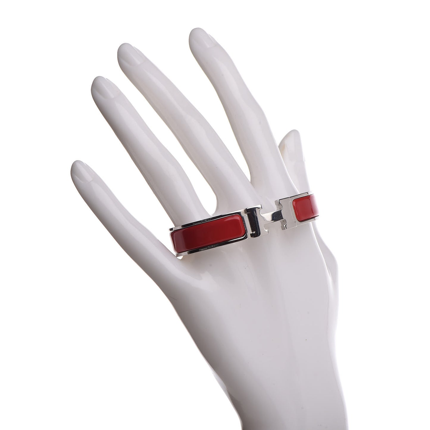 Enamel Narrow Clic Clac H Bracelet PM Rouge Amarante