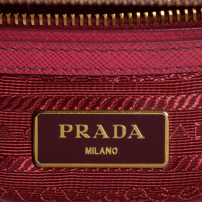 Prada Saffiano Lux Small Double Zip Tote Peonia 9 of 10