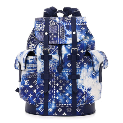 Louis Vuitton Cowhide Monogram Bandana Christopher MM Backpack Blue 1349071  – FASHIONPHILE