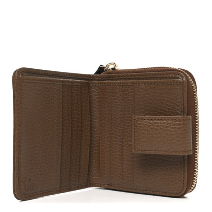 Gucci Monogram Dollar Calfskin Zip Around French Wallet Beige Ebony Tabacco 4 of 8