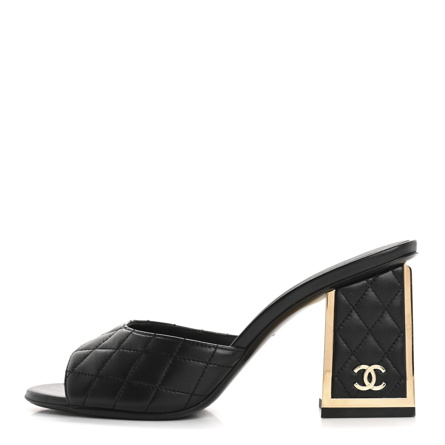 Chanel Lambskin Quilted CC Mules 40 Black 1 of 10