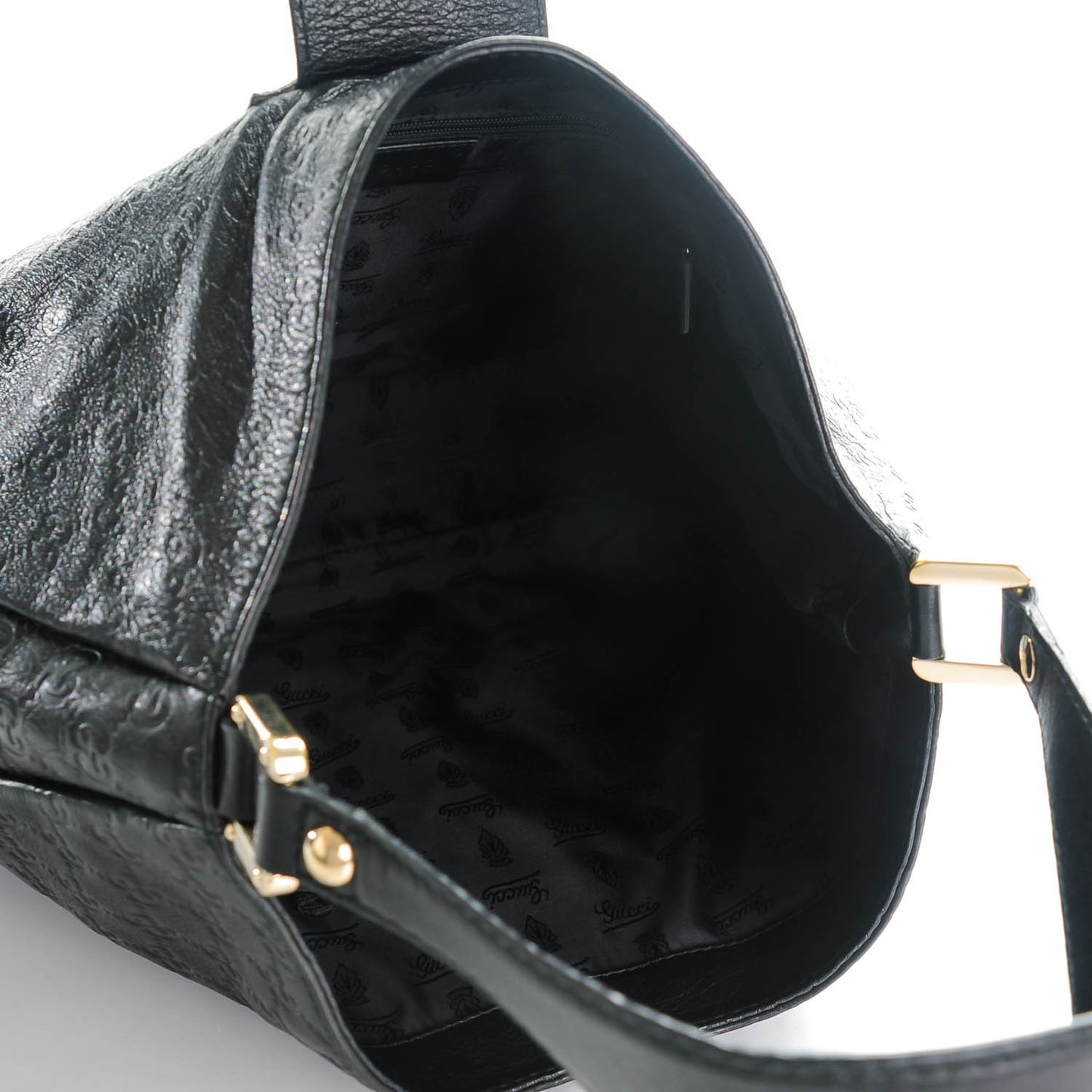 Guccissima Large New Ladies Web Hobo Black