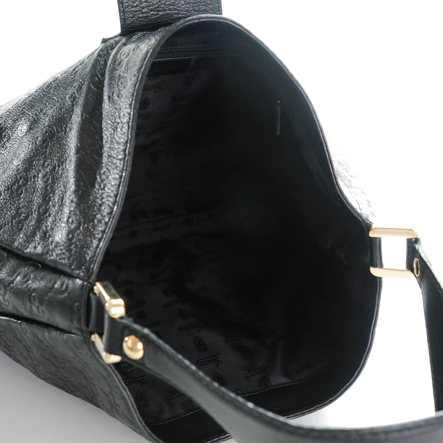 Gucci Guccissima Large New Ladies Web Hobo Black 5 of 8