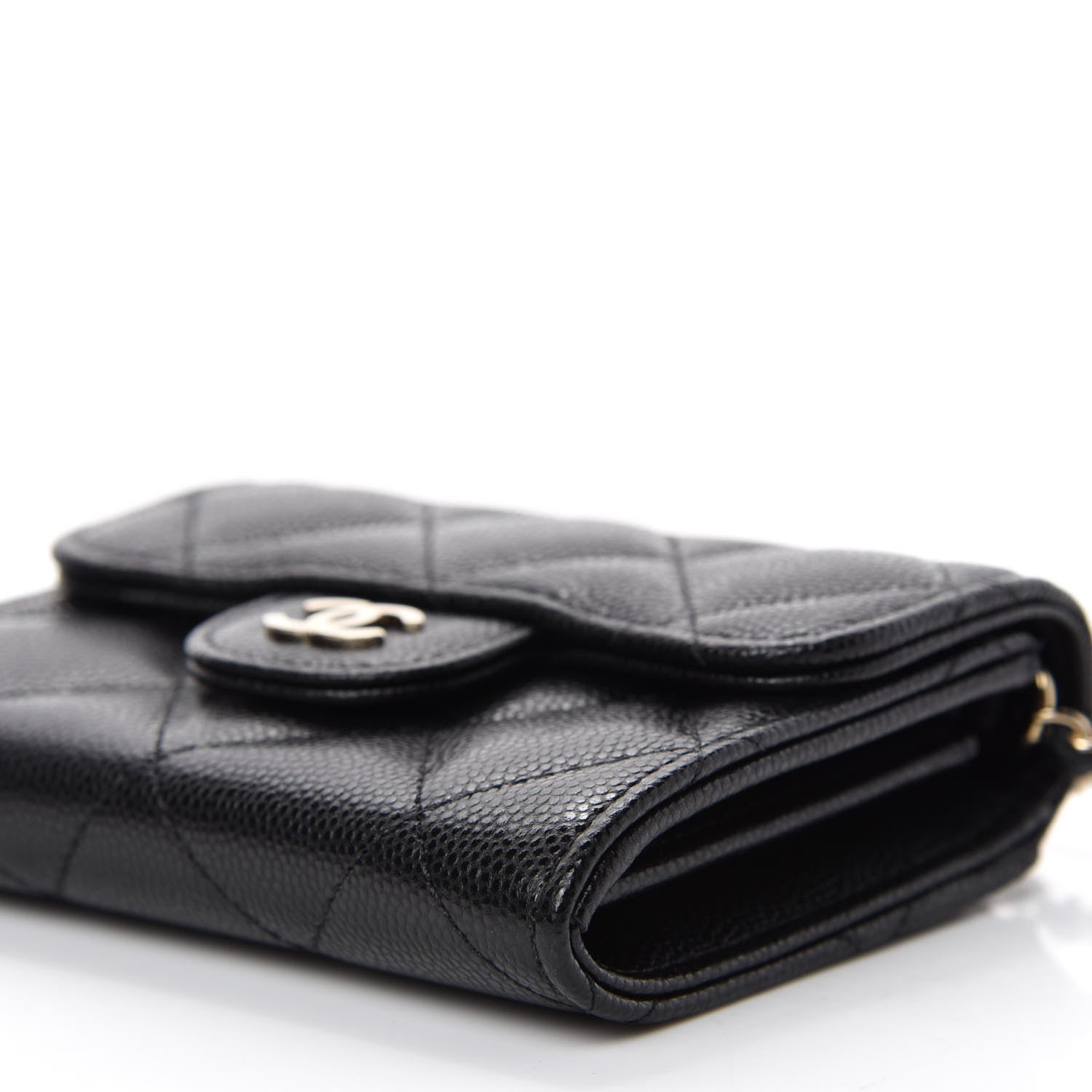 Chanel Caviar Quilted Flap Card Holder On Chain Black 7 of 13