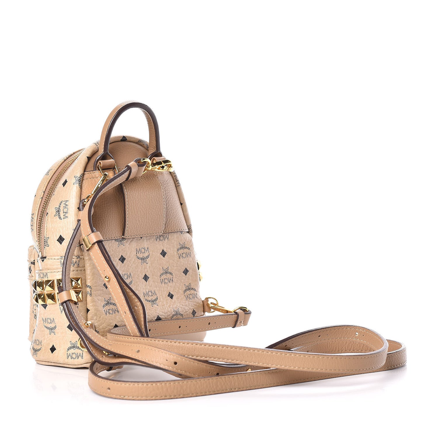 Visetos Side Stud Mini Stark Backpack Beige