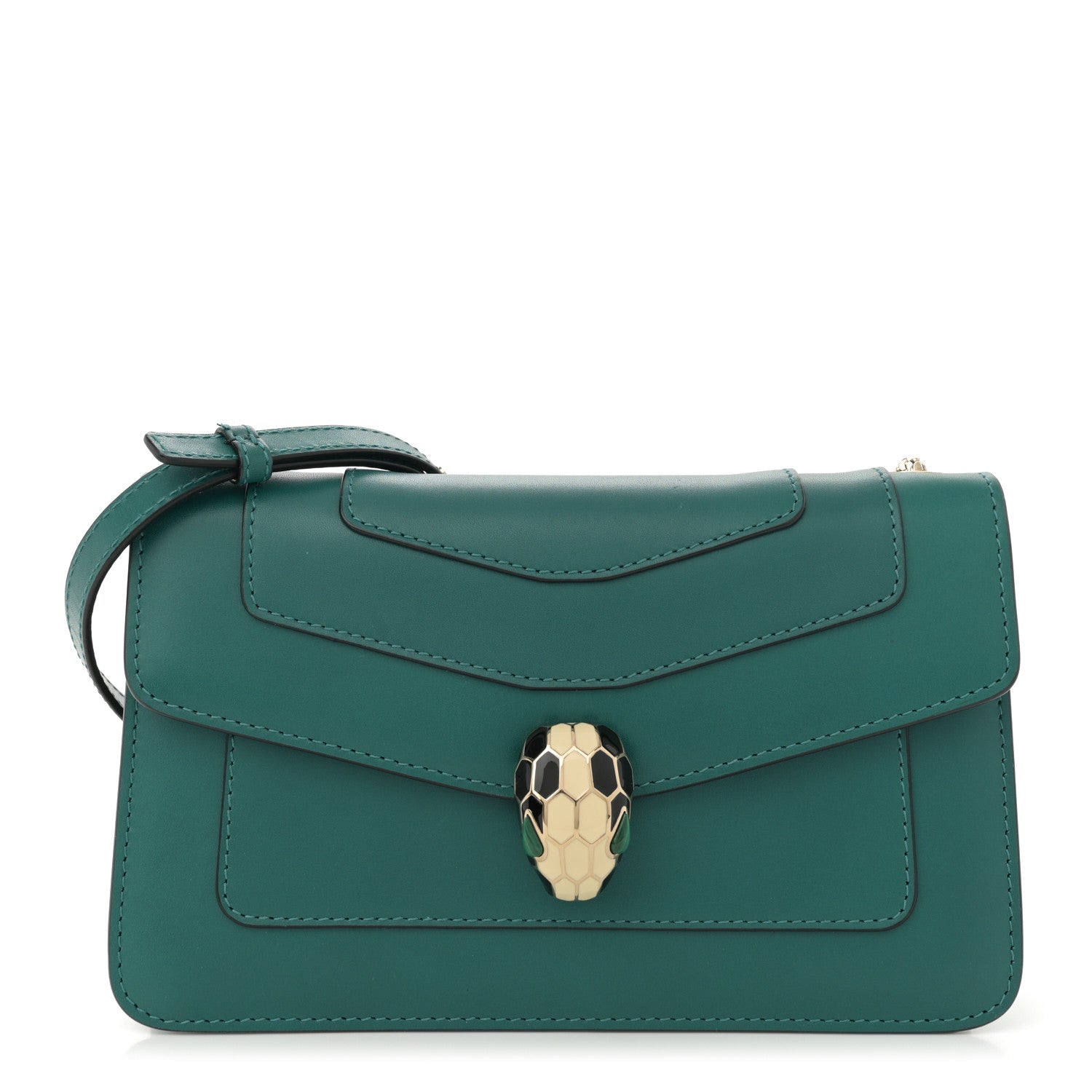 Bulgari Calfskin Serpenti Forever Crossbody Bag Emerald Green 1 of 11