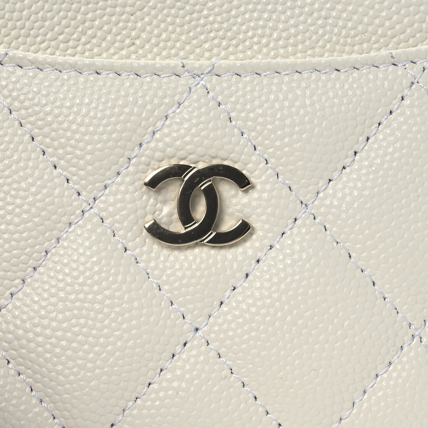 Caviar Quilted Card Holder White