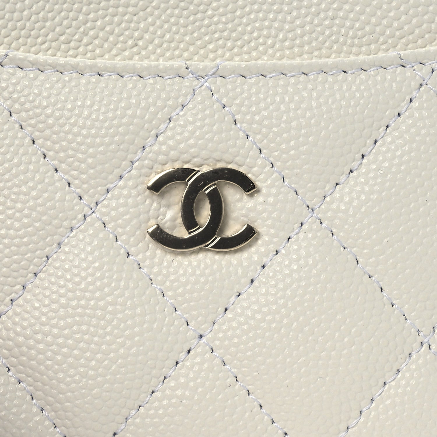Chanel Caviar Quilted Card Holder White 9 of 10