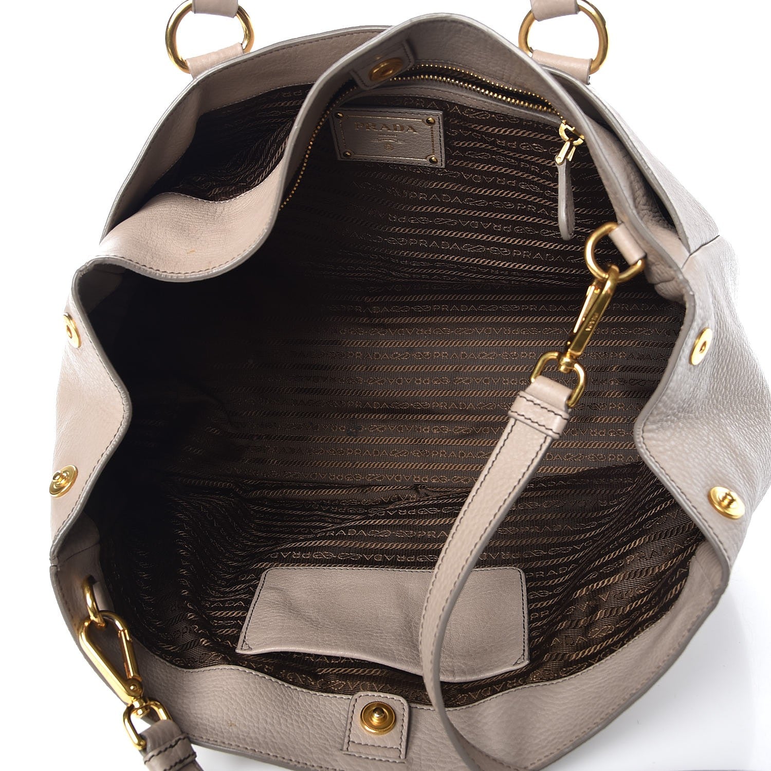 Prada Vitello Daino East West Tote Pomice 6 of 13