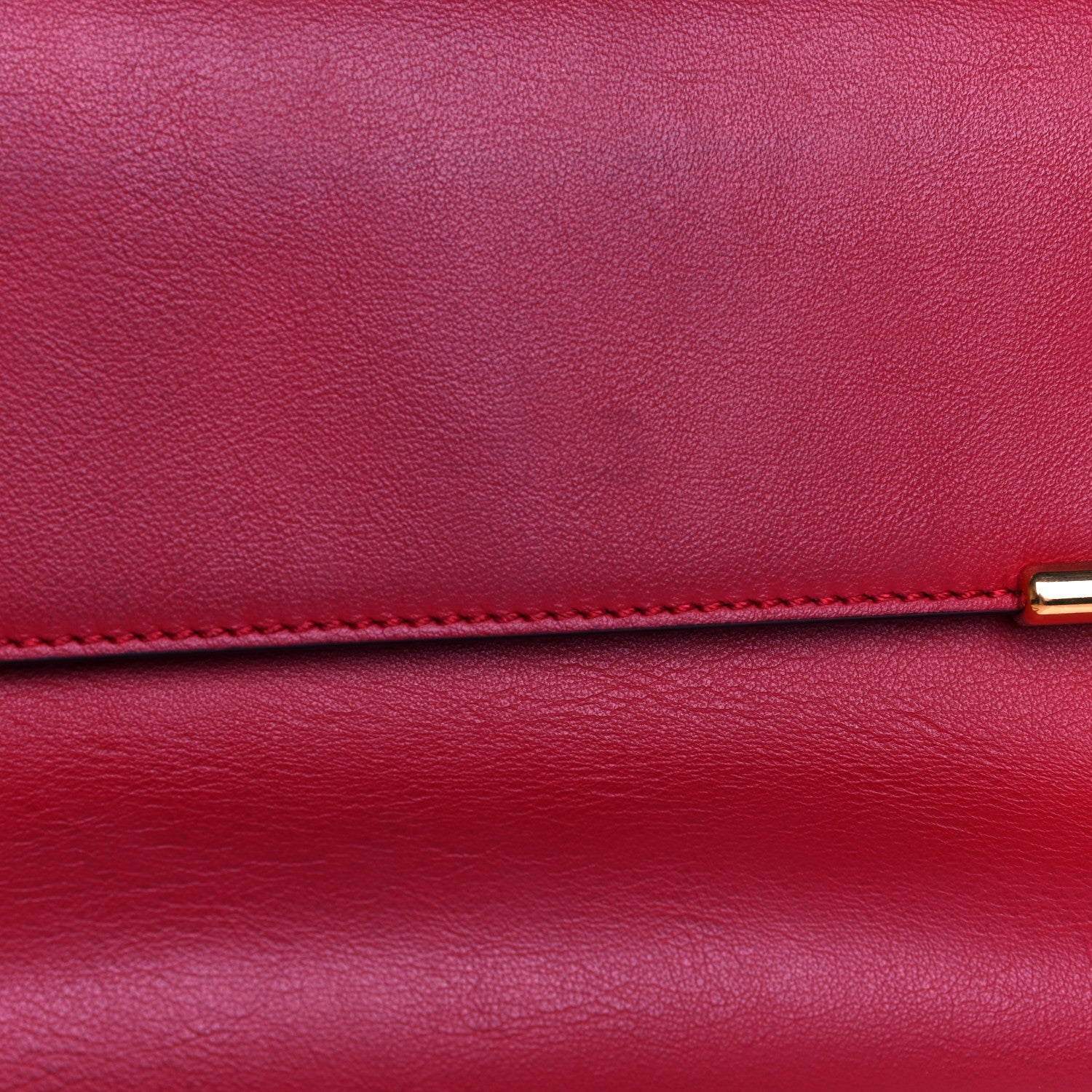 Fendi Vitello Grace Glazed Fabric FF 1974 Double F Shoulder Bag Fragola Mogano Panna 11 of 12