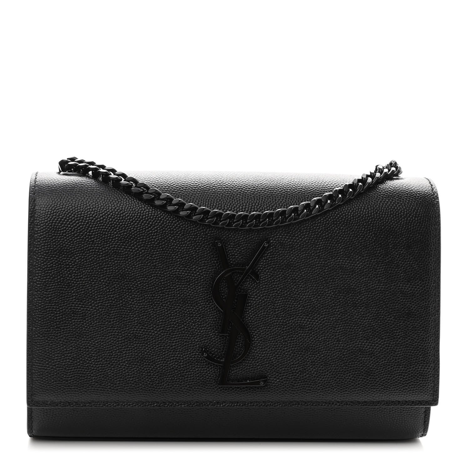 Saint Laurent Grain De Poudre Small Monogram Kate Satchel Black 1 of 9