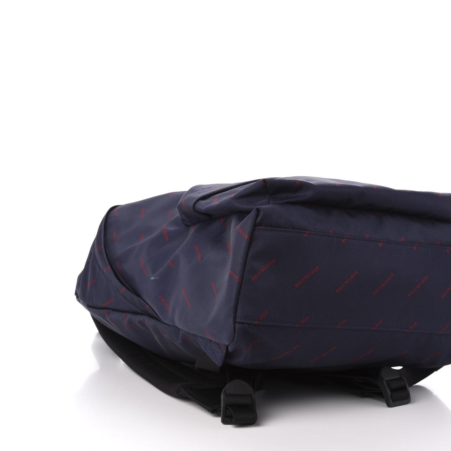 Twill Nylon Allover Logo Print Explorer Backpack Bleu Canopee Rouge