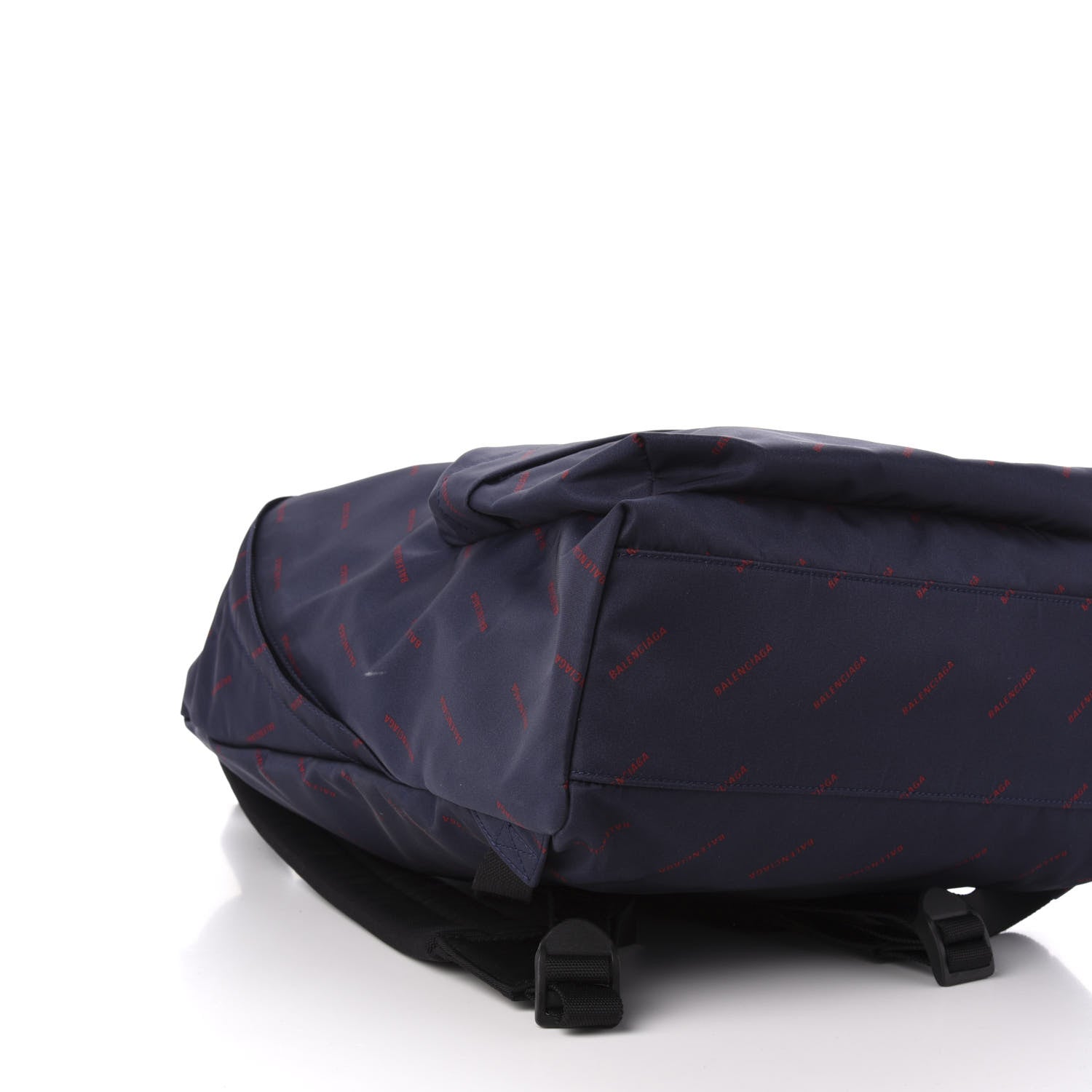 Balenciaga Twill Nylon Allover Logo Print Explorer Backpack Bleu Canopee Rouge 6 of 10