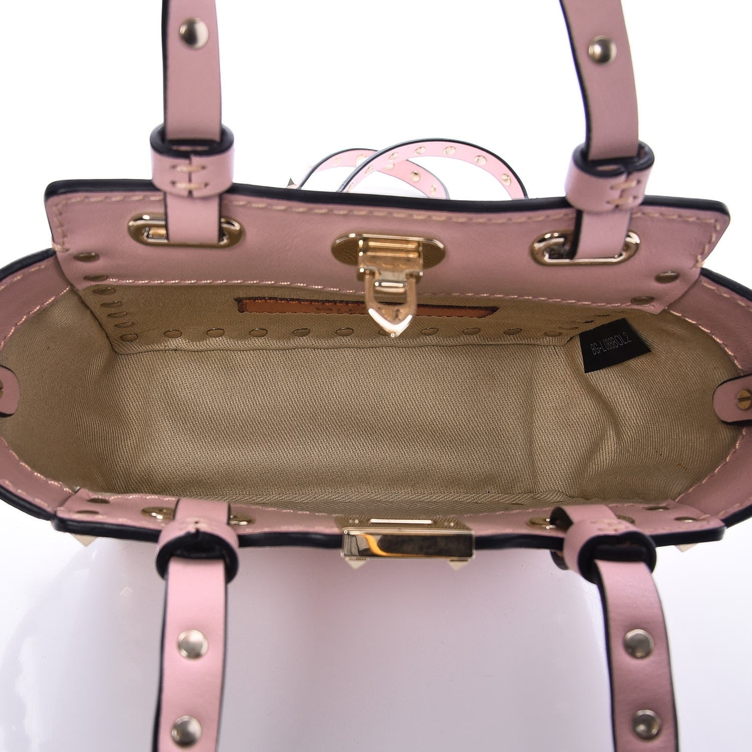 Valentino Garavani Vitello Micro Rockstud Tote Cipria 6 of 8