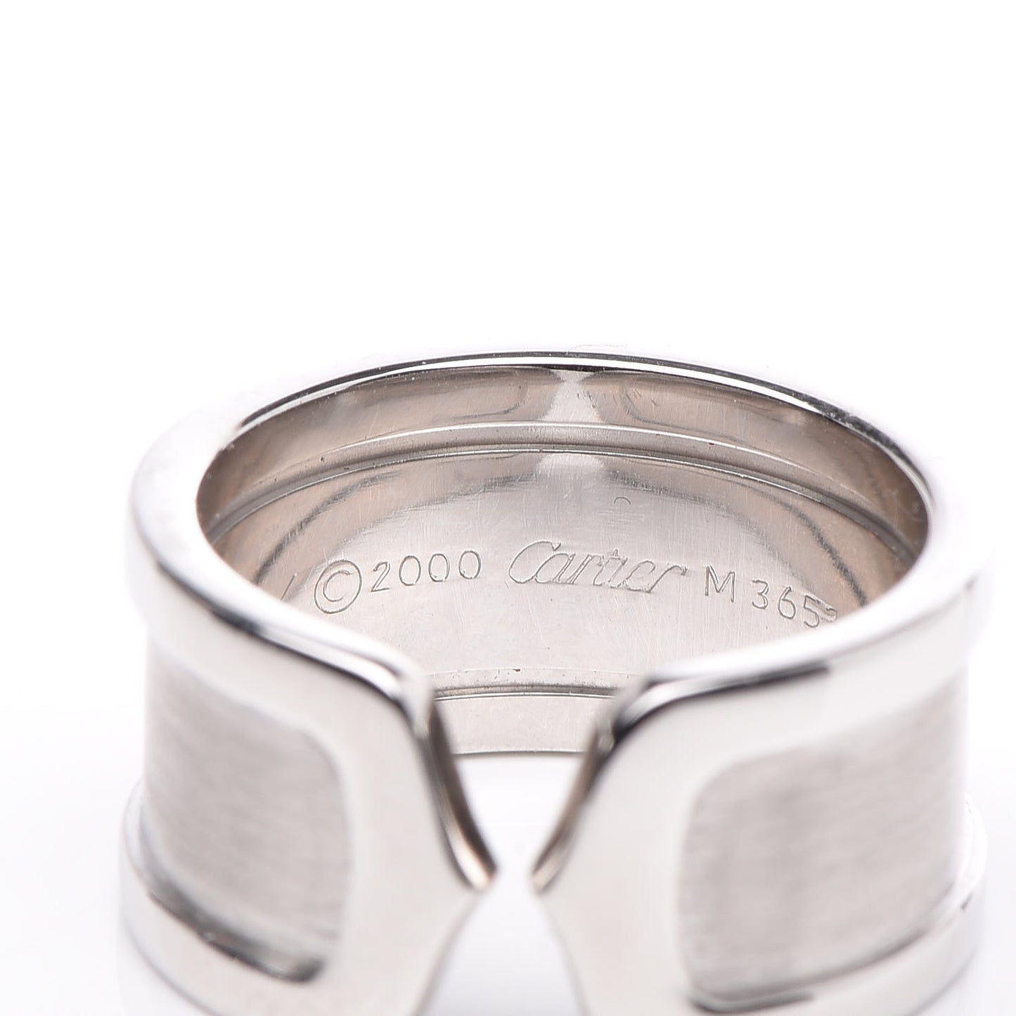 18K White Gold 10mm Logo De Ring 49 4.75