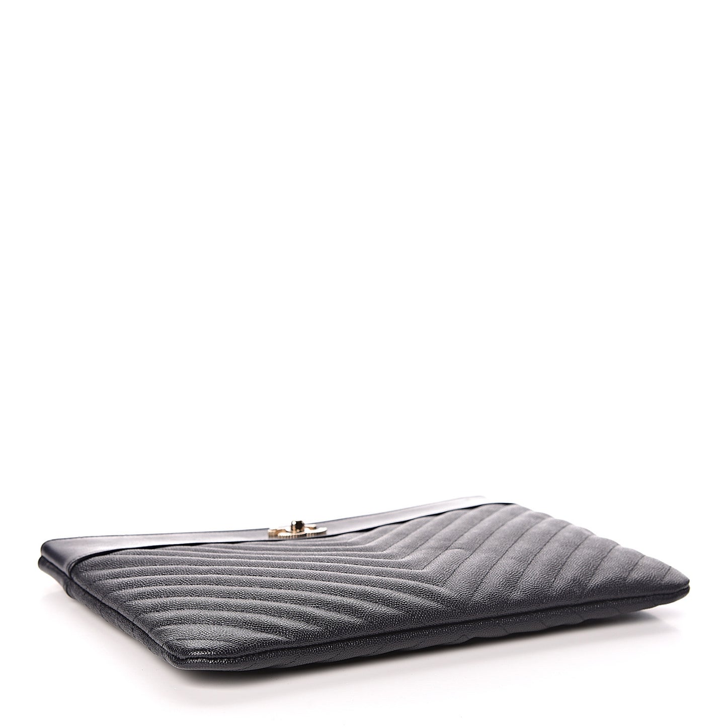 Caviar Quilted Medium Vintage Mademoiselle Cosmetic Case Navy Blue