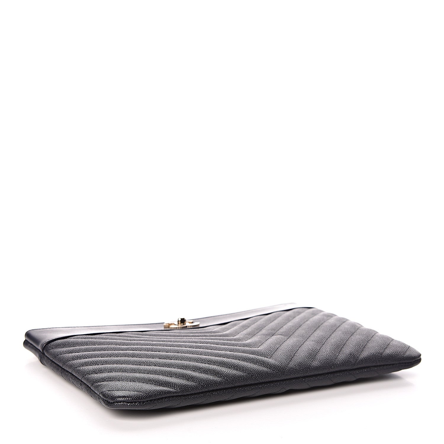 Chanel Caviar Quilted Medium Vintage Mademoiselle Cosmetic Case Navy Blue 4 of 8
