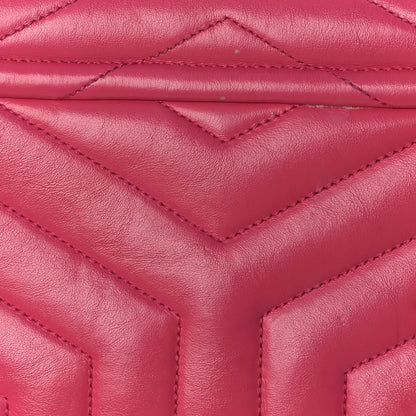 Saint Laurent Calfskin Y Quilted Monogram Small Loulou Chain Satchel Fresh Fuchsia 14 of 15