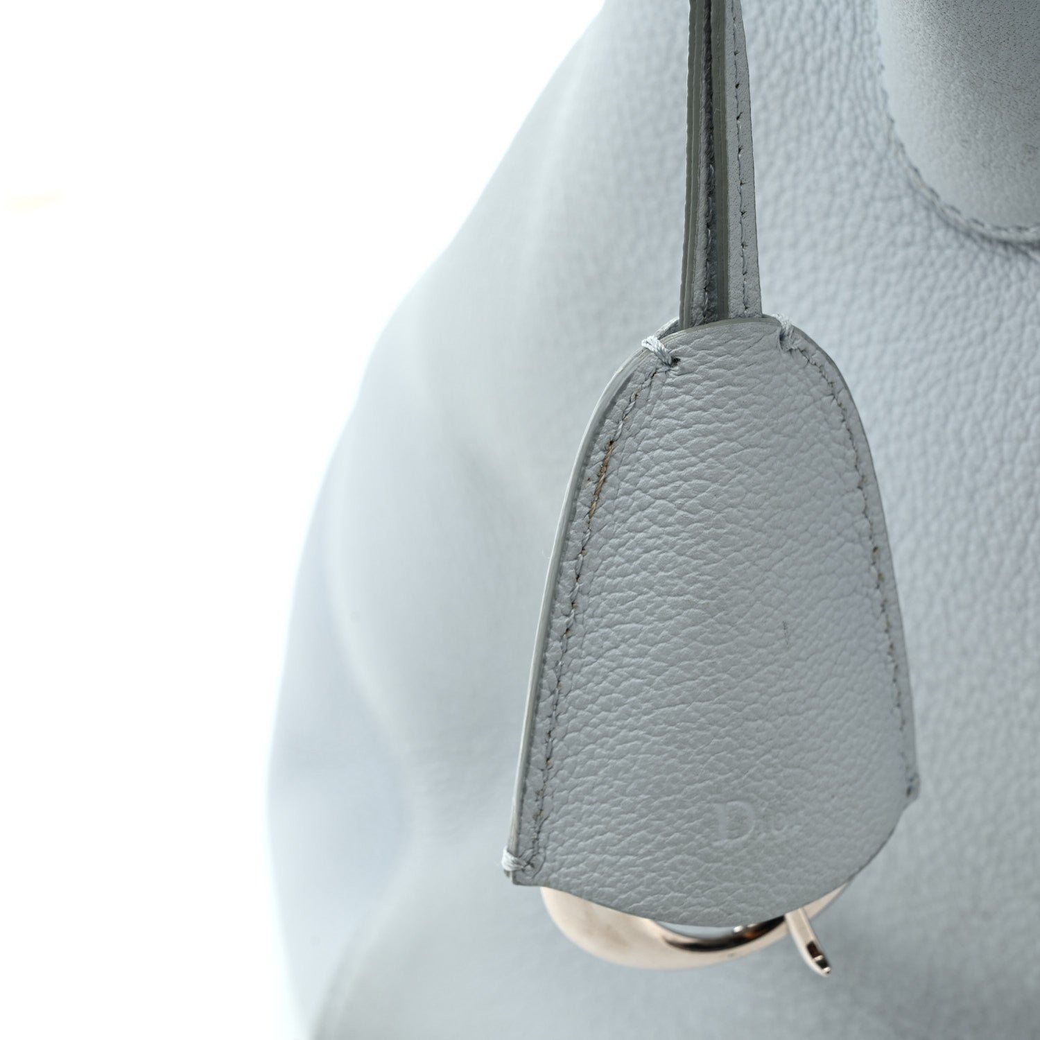 Christian Dior Supple Grained Calfskin Large Open Bar Tote Light Blue 10 of 12