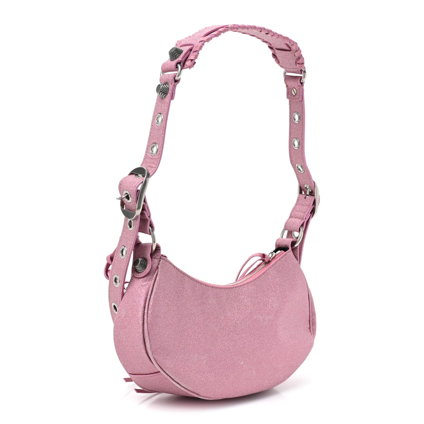 Sparkling Fabric Le Cagole Shoulder Bag XS Sweet Pink
