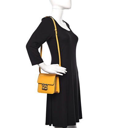 Fendi Vitello Vernice Mou Karligraphy Crossbody Bag Giallo 2 of 10