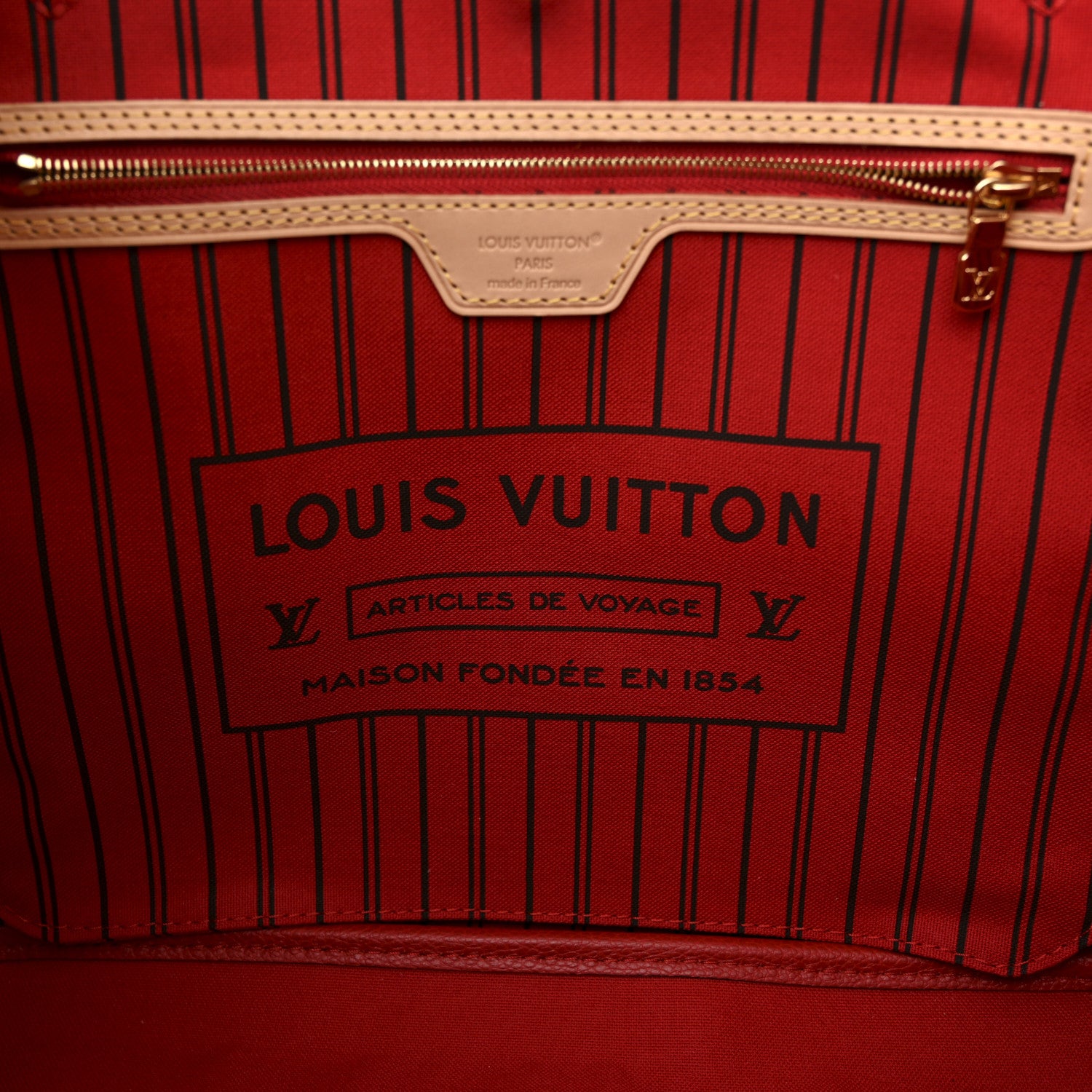 Louis Vuitton Monogram Inside Out Neverfull Bandouliere MM Sari Red 7 of 10