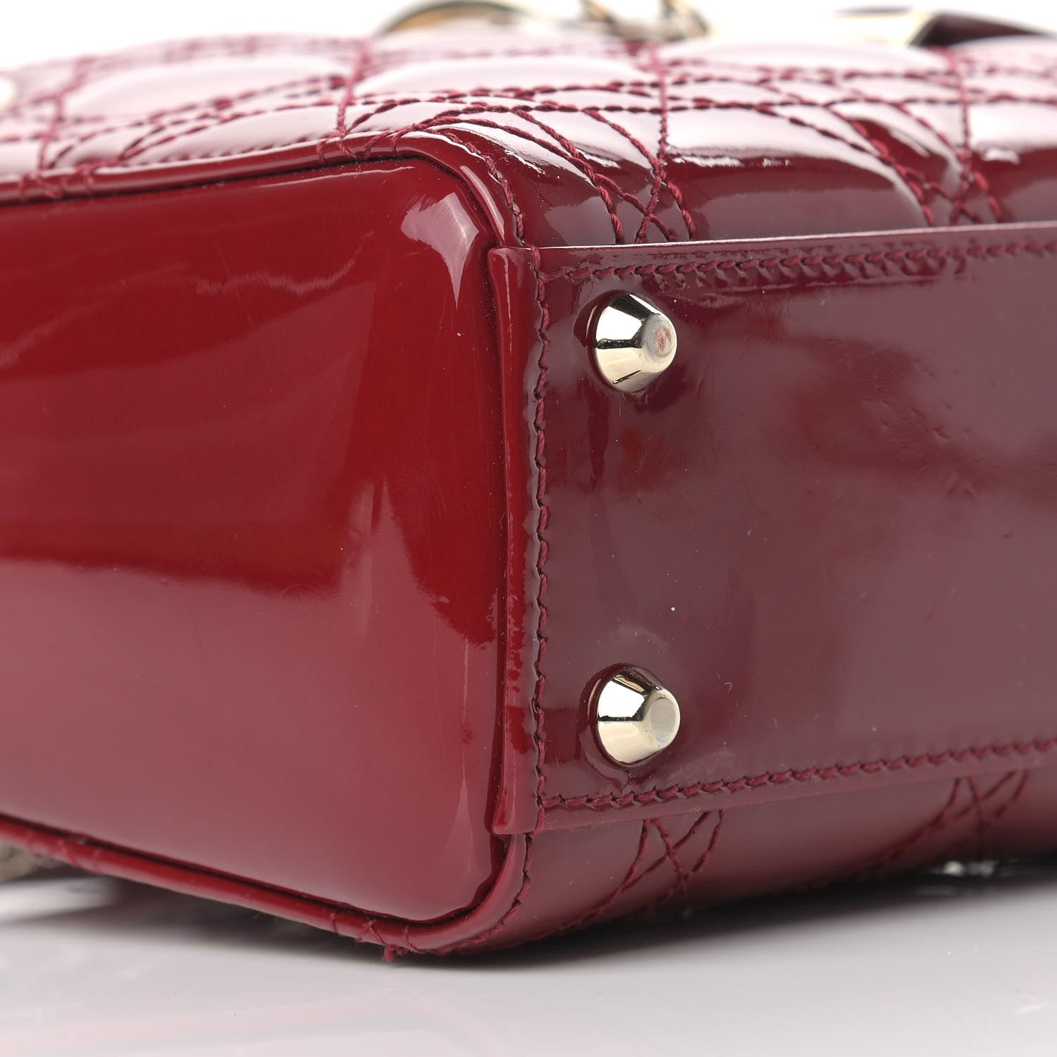 Christian Dior Patent Cannage Mini Lady Dior Red 8 of 10