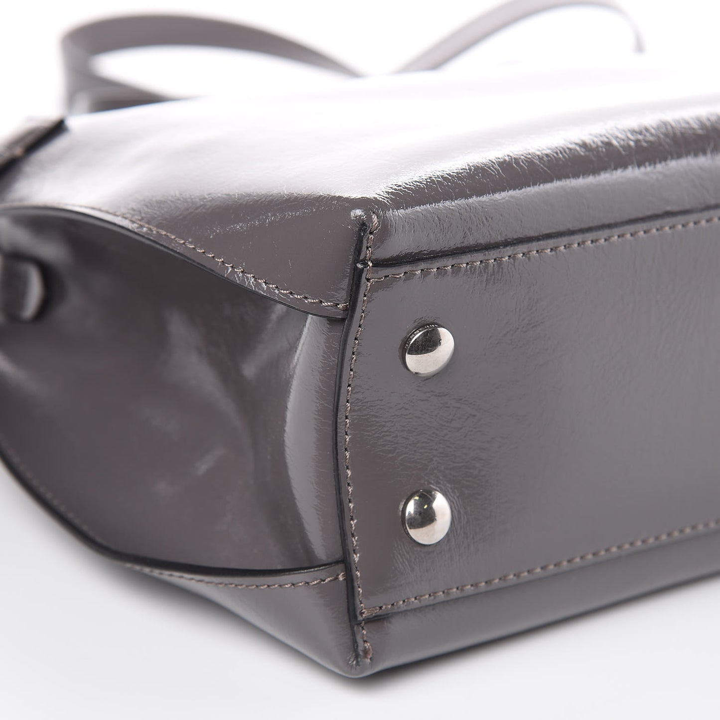 Soft Calfskin Small Banner Tote Sepia Grey